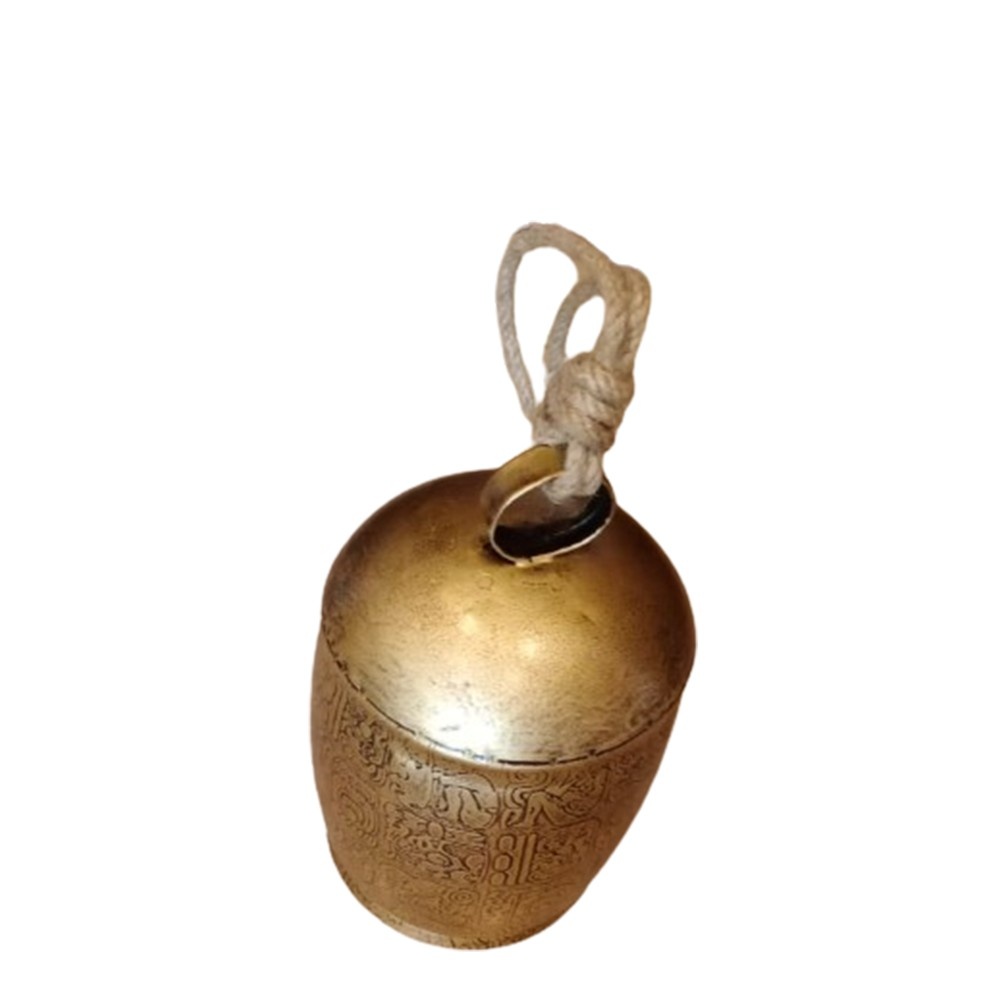 Metal Egyptian Etching Buffalo Bell – Decorative Handcrafted Bell for HomeOffice Decor